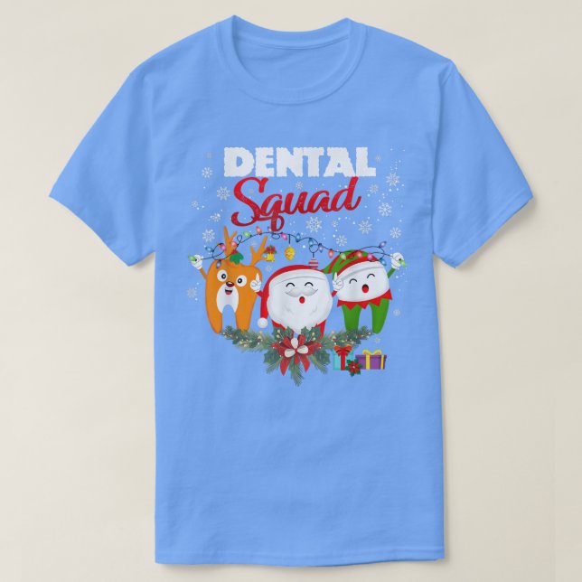 Dentalt Squad Cute Tooth jul Tentist Merry X- T Shirt (Design framsida)