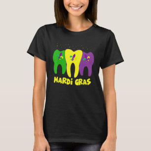 Dentalt Squad Margi Gras Dental Hygienist & Dental T Shirt