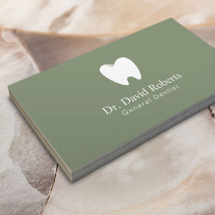 Dentaltandad Logotyp Sage Grönt Dentist Möte Tidsbeställning Kort