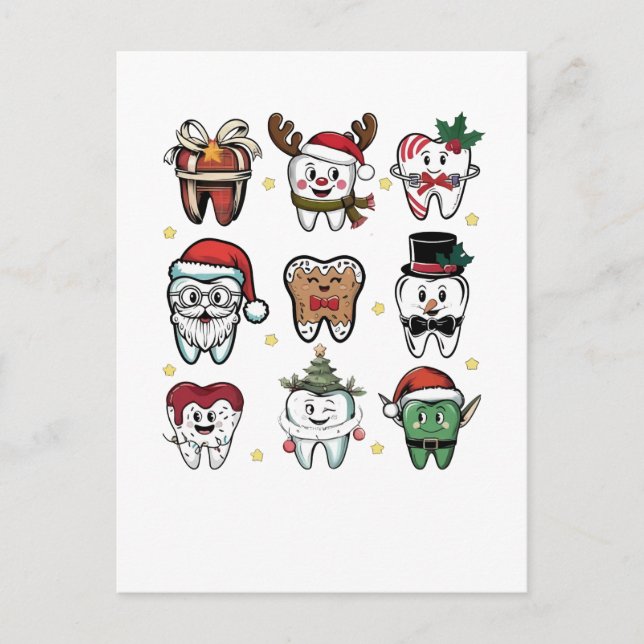 Dentaltdentistjulen Helgdag Inbjudan Vykort (Framsida)