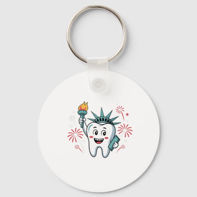 Dentaltorget 4:e juli-dentist-amerikan nyckelring (Framsida)