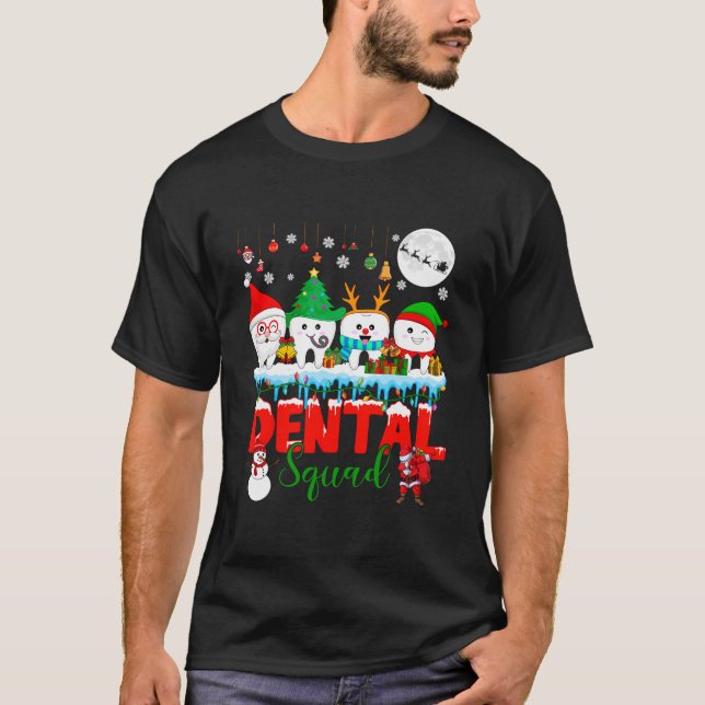 Dentaltorget Julgran Santa Reindeer Elf Tee (Framsida)