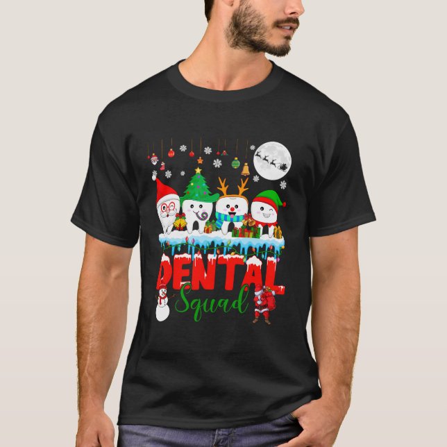 Dentaltorget Julgran Santa Reindeer Elf Tee (Framsida)