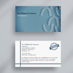 Dentalvård Orthodontist modern osynlig aligor Visitkort
