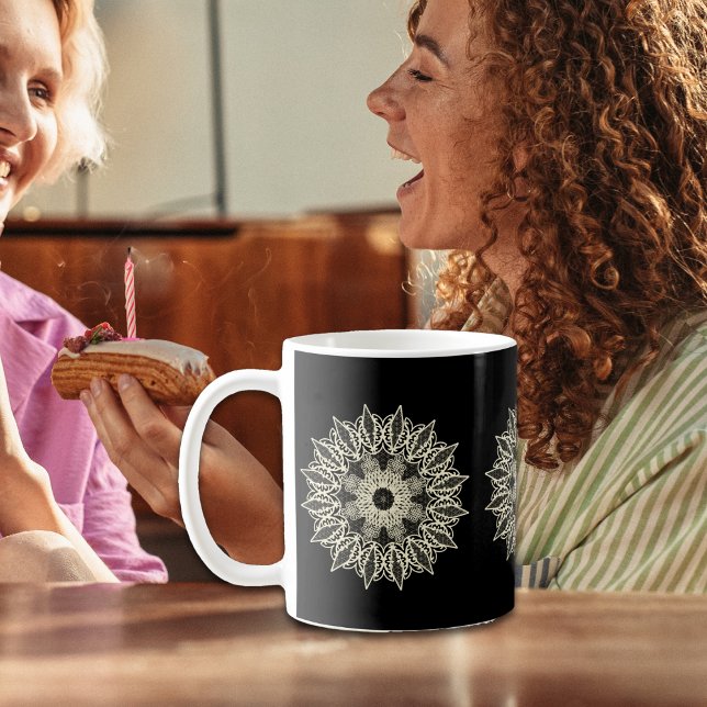 dentelle géométrique blanc cassé kaffemugg (Skapare uppladdad)