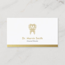 Dentist Affärskort Modern Guld Tandtandtråd