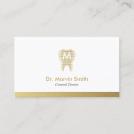 Dentist Affärskort Modern Guld Tandtandtråd Tidsbeställning Kort