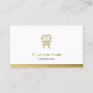 Dentist Affärskort Modern Guld Tandtandtråd Tidsbeställning Kort