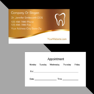 Dentist Affärskorts Tidsbeställning Kort
