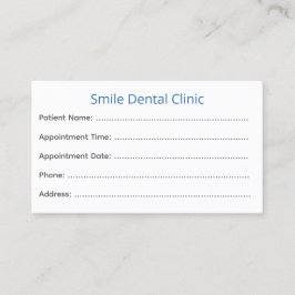 Dentist Appointment Cards Patient Reminder Tidsbeställning Kort
