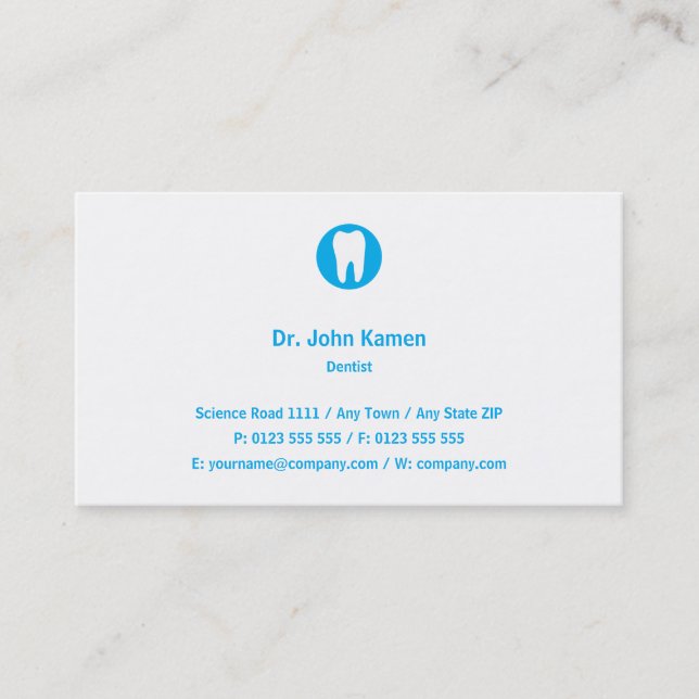 Dentist | Blå Visitkort (Framsida)