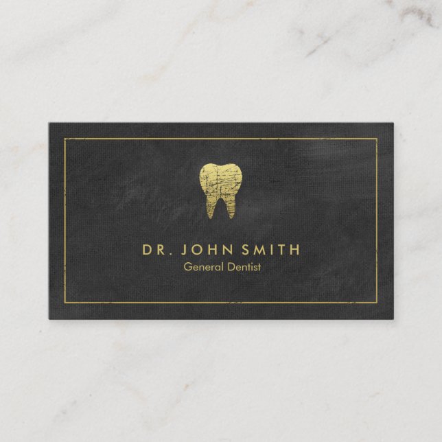 Dentist Black Canvas Golden Ram & Toth Tidsbeställning Kort (Framsida)