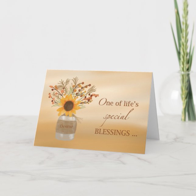 Dentist Blesses at Thanksgiving Solros Kort (Framsida)