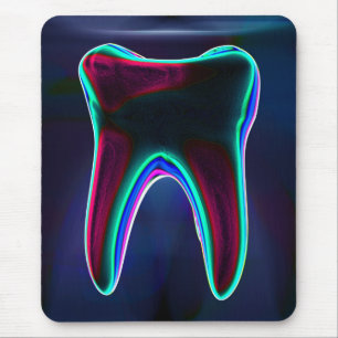 Dentist Blue Glowing Tooth Mousepad Musmatta