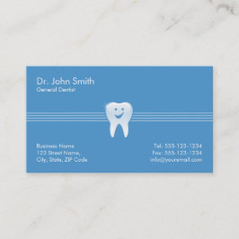Dentist Blue Shiny Smiling Tooth Dental Tidsbeställning Kort