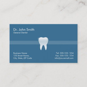 Dentist Blue Shiny Tooth Dental Möte Tidsbeställning Kort