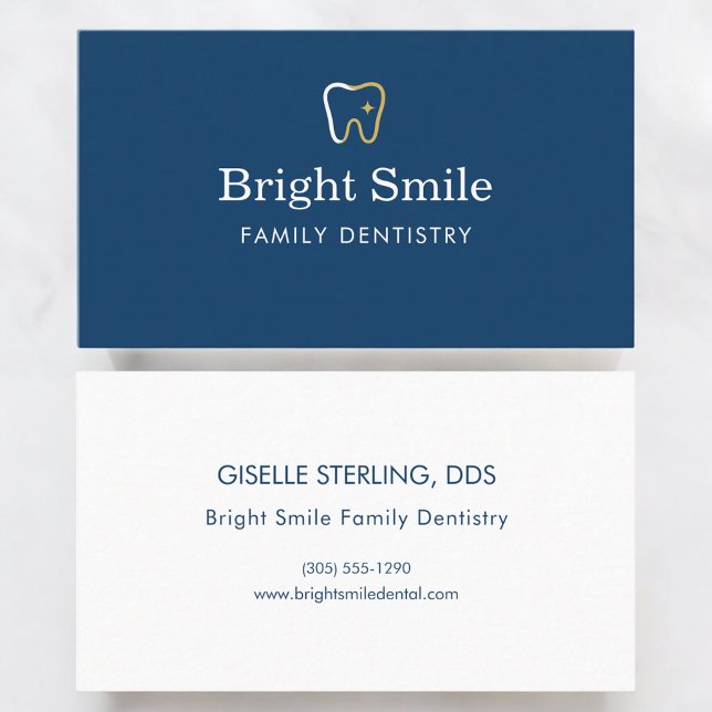 Dentist Blue Tooth Icon Branding Visitkort (Skapare uppladdad)