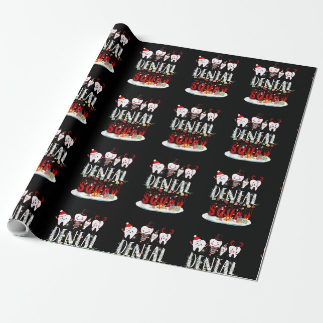 Dentist Christmas Dental Squad Funny Lights For Bo Presentpapper (Utrullad)