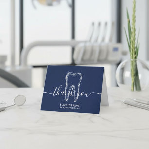 Dentist Clean Tooth Navy Blue Dental Office Tack Kort