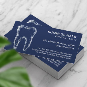 Dentist Clean Tooth Professionell Dental Care Navy Tidsbeställning Kort