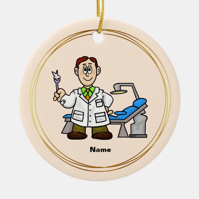 Dentist Day Ornament med Dentists Namn (Framsidan)