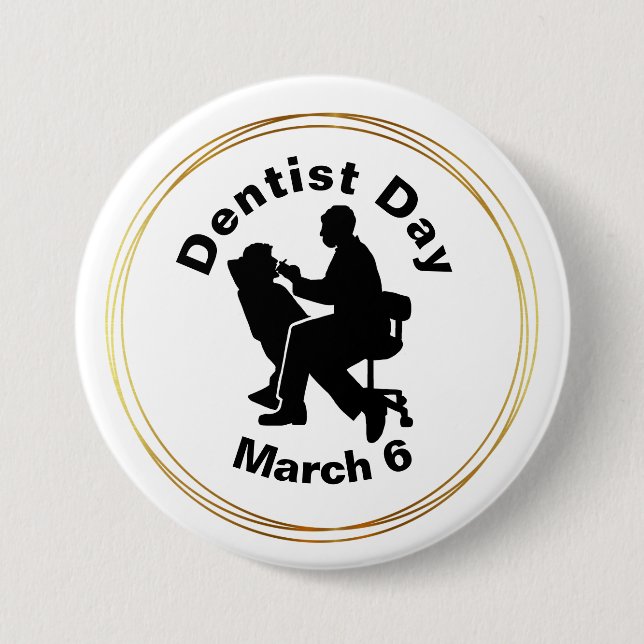 Dentist Day Silhouette Button Knapp (Framsida)