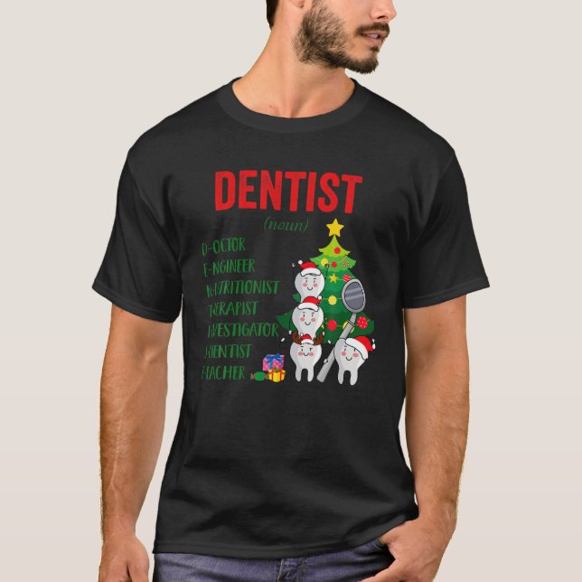 Dentist Definition jul Dental Assistant Paja T Shirt (Framsida)