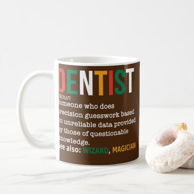 Dentist Definition Noun Funny Dentist Dental Kaffemugg (Med munk)