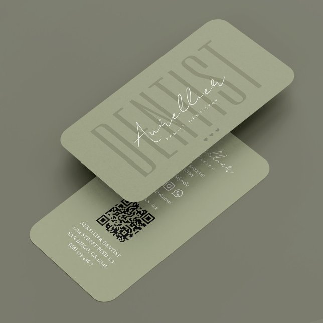 Dentist Dental Aesthetic Clinical Cosmetic Sage Visitkort (Dentist Dental Aesthetic Clinic Cosmetic Sage Business Card
)