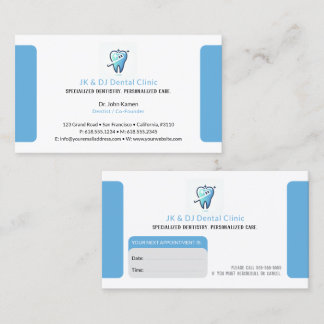 Dentist | Dental Appointment Card Visitkort