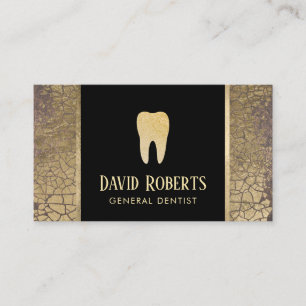 Dentist Dental Care Modern Guld Crackle Elegant Visitkort