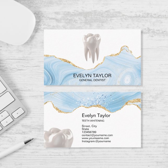 Dentist Dental Clinic Teeth Whitening Glitter Visitkort (Skapare uppladdad)