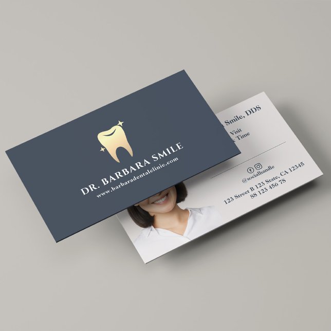 Dentist Dental Cosmetic Charcol Minimal Visitkort (Skapare uppladdad)