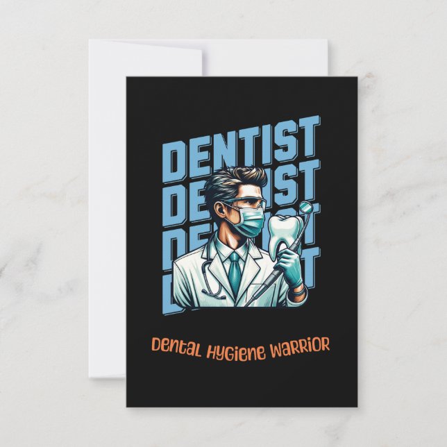 Dentist Dental Hygiene Warrior Tack Kort (Framsida)