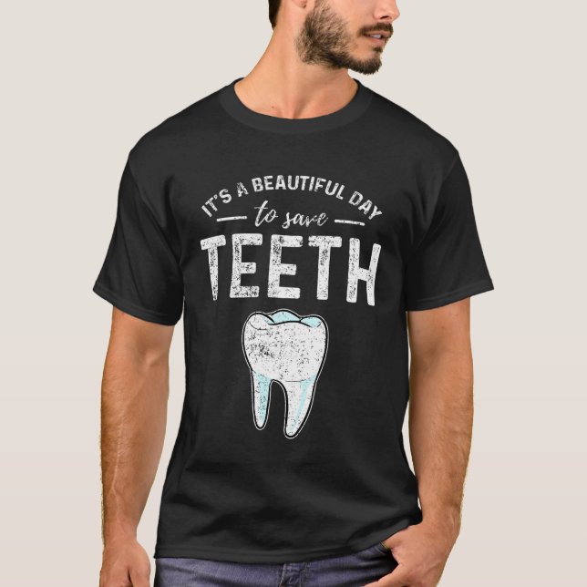 Dentist Dental Hygienist Tooth Vintage T Shirt (Framsida)
