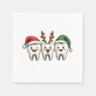 Dentist Dental jultomten Floss Julafton Träd Pappersservett