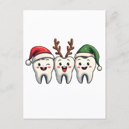 Dentist Dental jultomten Floss Julafton Träd Vykort
