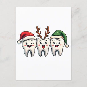 Dentist Dental jultomten Floss Julafton Träd Vykort