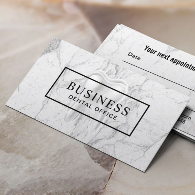 Dentist Dental Modern Marble Möte Tidsbeställning Kort (Skapare uppladdad)