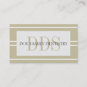Dentist Dental Office Rand DDS White Tan Visitkort