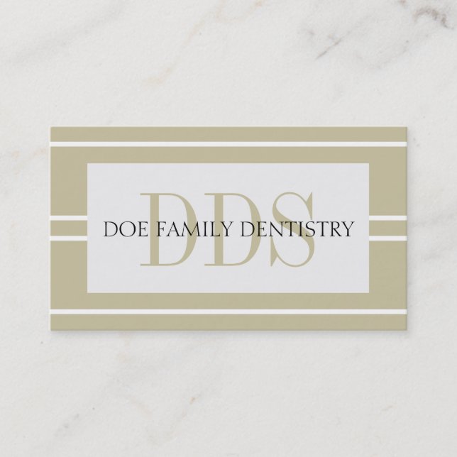 Dentist Dental Office Rand DDS White Tan Visitkort (Framsida)