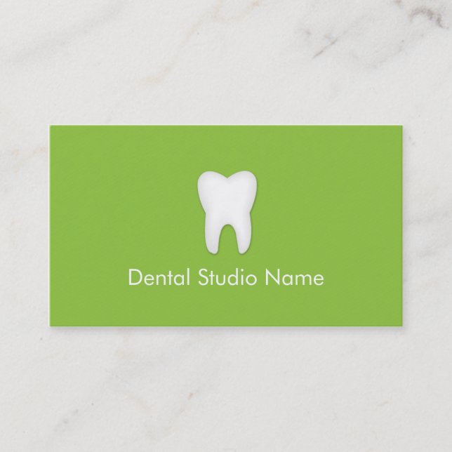 Dentist/Dental Studio-Affärskort i Grönt Visitkort (Framsida)