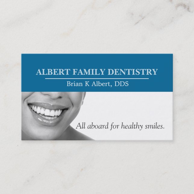 Dentist Dental Tandvård Doktor Smile Business Visitkort (Framsida)