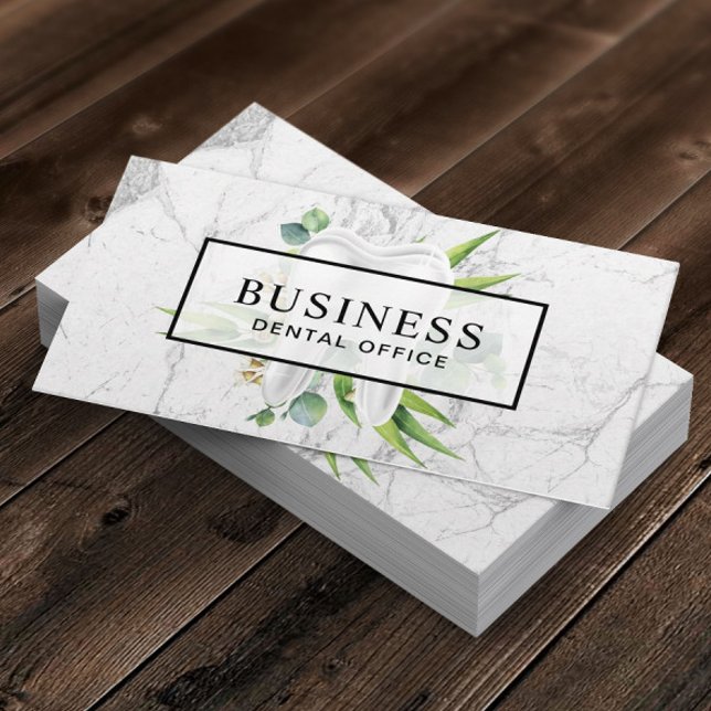 Dentist Dental Tooth Modern Marble Möte Tidsbeställning Kort (Skapare uppladdad)