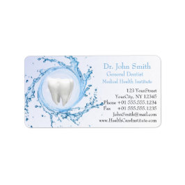 Dentist Dental Tooth Vatten Professionell Adressetikett