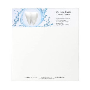 Dentist Dental Tooth Vatten Professionell Anteckningsblock