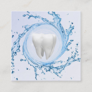 Dentist Dental Tooth Vatten Professionell Fyrkantigt Visitkort