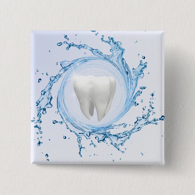 Dentist Dental Tooth Vatten Professionell Knapp (Framsida)