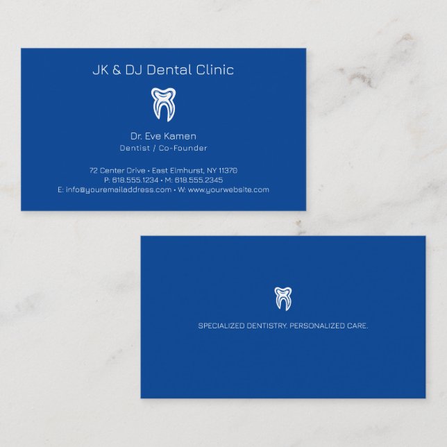 Dentist | Dentalt kliniskt bruk Visitkort (Fram/baksida)