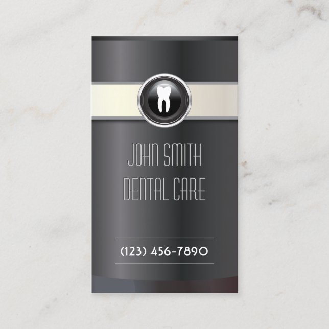 Dentist Elegant Black Dental Care Visitkort (Framsida)